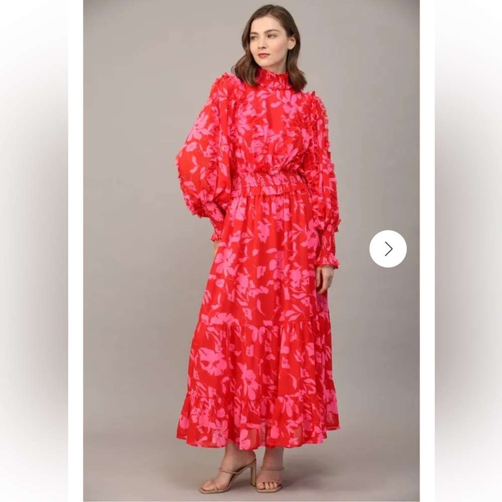 Floral Red Maxi Dress